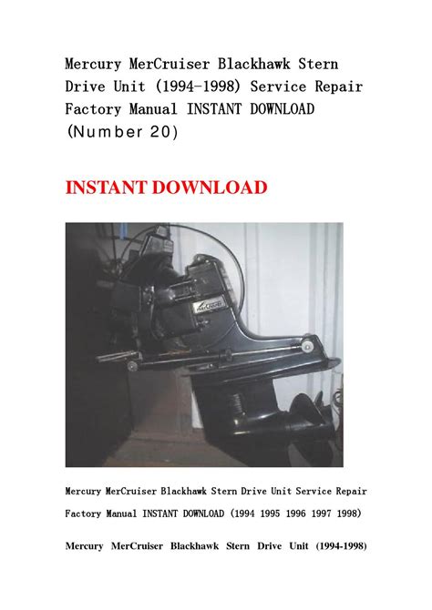 Mercruiser blackhawk sterndrives 1994 1998 service manual. - Manuale per trituratore cippatore mtd 5hp.