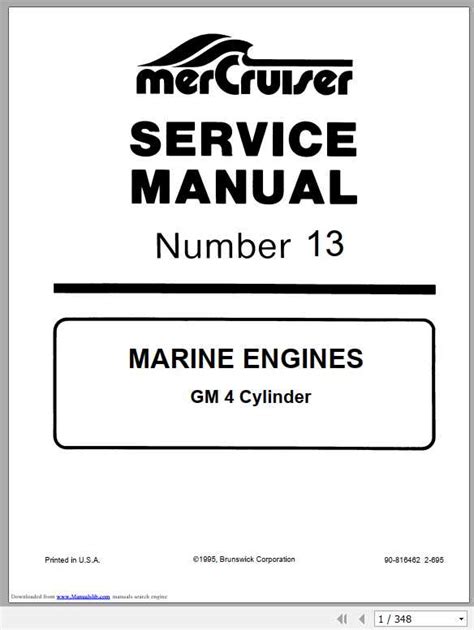 Mercruiser service manual 13 gm 4 cylinder. - Manuale di servizio di singer 401.