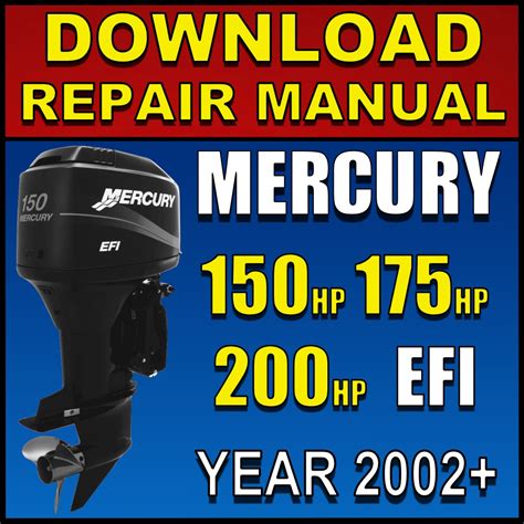 Mercury 150 175 200hp 2 tiempos efi fueraborda manual de reparación. - Yamaha f20a f25a f25x outboard service repair manual download.