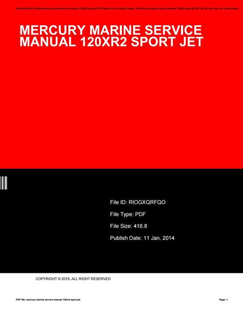 Mercury marine service manual 120xr2 sport jet. - Manuale atlas copco zt 315 vsd.