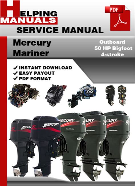 Mercury mariner outboard four stroke 40hp 45hp 50hp bigfoot service repair manual 1999 onwards. - Konica minolta bizhub 162 service manual.