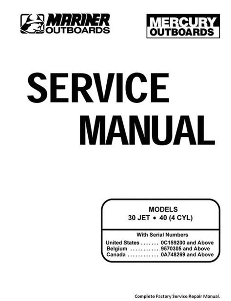 Mercury mariner service manual 30 40 2 sroke. - En vurdering av spylemetoden for nedgraving av roerledninger paa dypt vann.