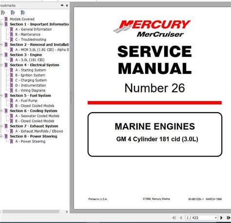 Mercury mercruiser 26 marine engines gm 4 cylinder 181 cid 3 0l workshop service repair manual 1998 up. - W124 m102 manual de servicio motor.
