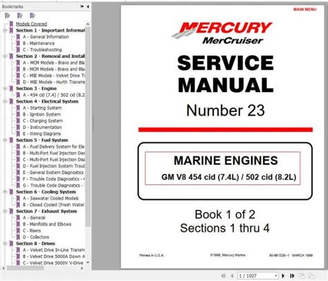Mercury mercruiser marine engines 23 gm v8 454 cid 502 cid service repair manual download 1998 2001. - Genealogie delle famiglie nobili di genova..