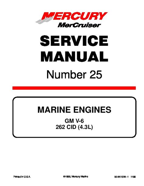 Mercury mercruiser service manual number 25 marine engines gm v 6 262 cid 43l. - Bourdieus theorie der praxis. erklärungskraft - anwendung - perspektiven..