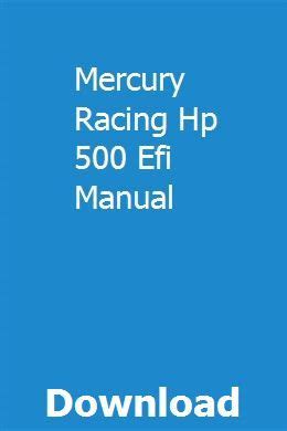 Mercury racing hp 500 efi handbuch. - Temas y problemas de literatura española.