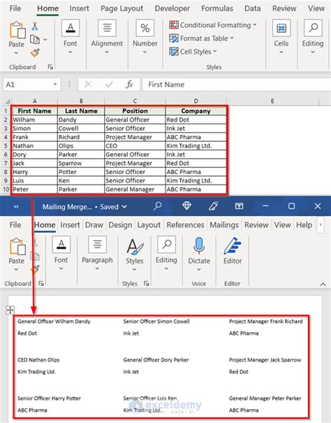 Merge excel data into word for labels eastgarry