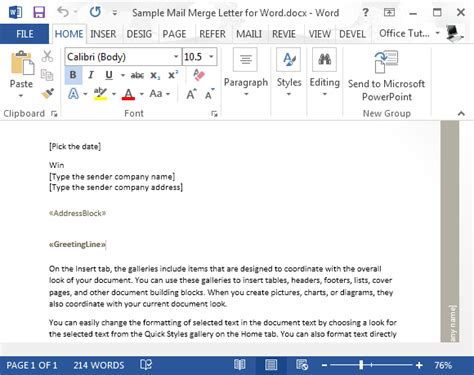 Merge letter in word
