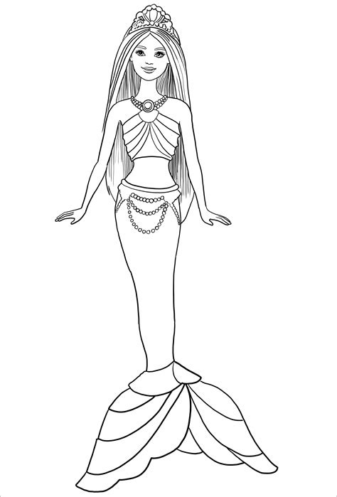 Mermaid Barbie Coloring Page