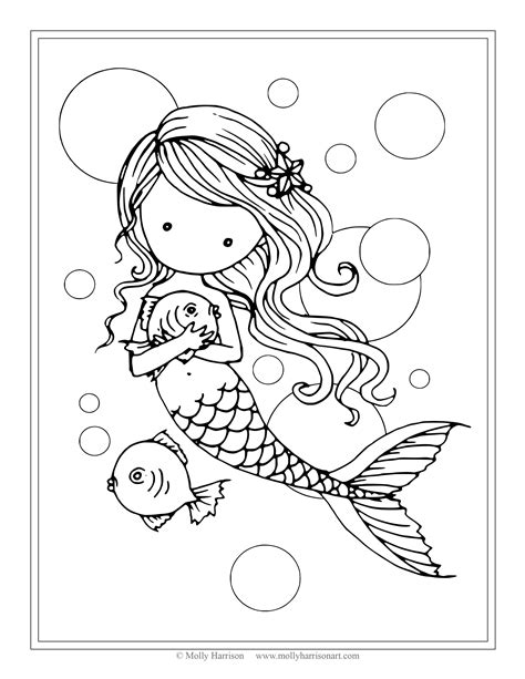 Mermaid Coloring Shee