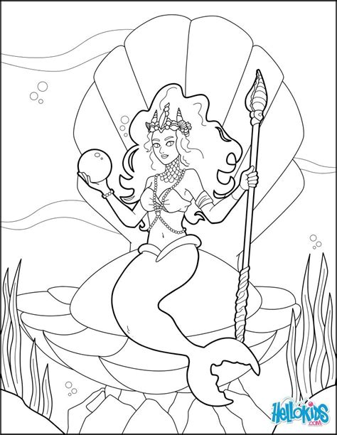 Mermaid Princess coloring page. More original and princess coloring