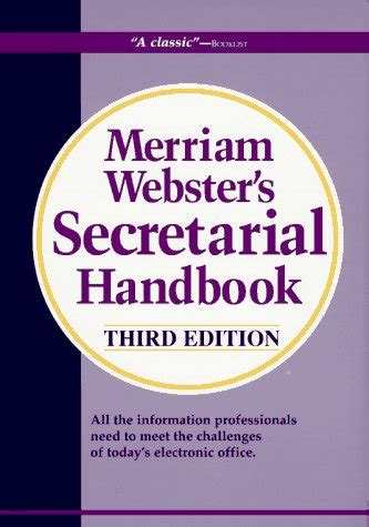 Merriam websters secretarial handbook third edition. - Valore filosofico ed estetico del dubbio nella divina commedia..