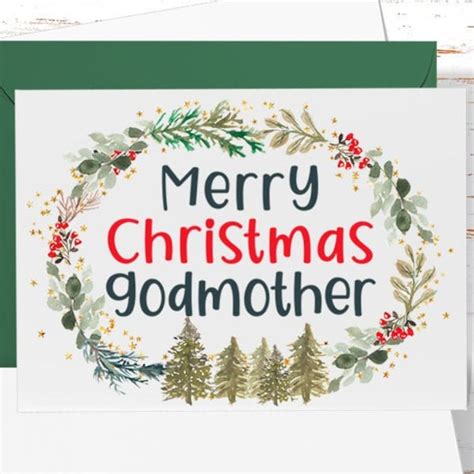 Merry Christmas Godmother Card - Etsy