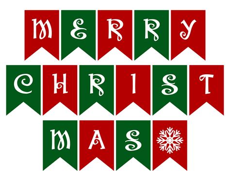 Merry Christmas Letters Printable