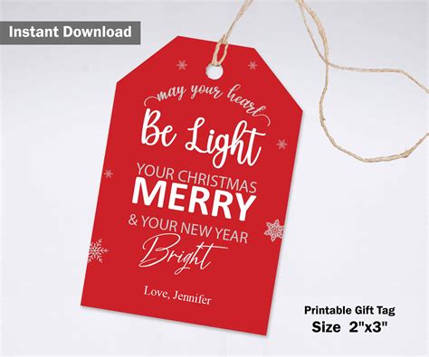 Merry and Bright Printable Gift Tags