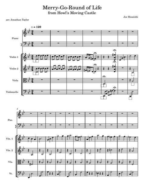 MerryGoRound of Life哈尔的移动城堡主题曲五线谱预览EOP在线乐谱架