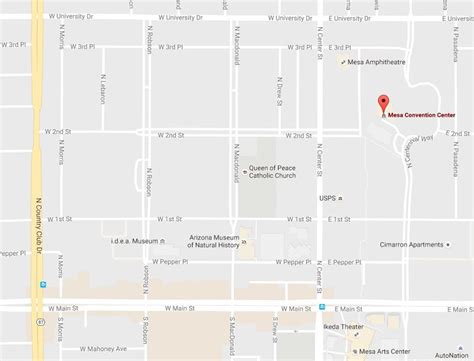 Mesa Convention Center and Amphitheatre Map/Directions
