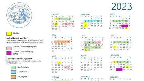 Mesa Court Calendar