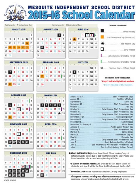 Mesquite ISD An updated 202223 School Calendar...