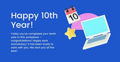 Message for completing 10 years of service.  Find the perfect words to convey ap...