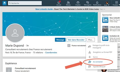 Message linkedin pour se connecter