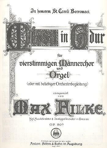Messe in g dur, für vier singstimmen, orchester und orgel. - The cambridge handbook of expertise and expert performance cambridge handbooks.
