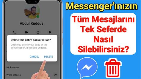 Messenger mesajları nasıl silinir