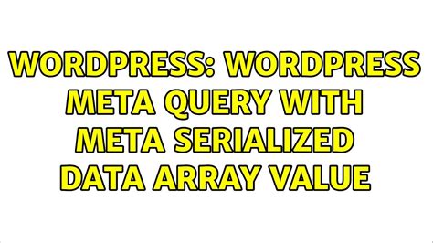 Meta query like.  Here's an example of the serialized array field: a:6:{...