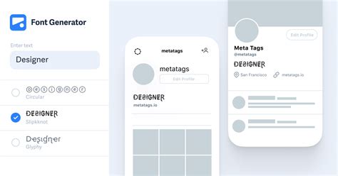 Meta tags font generator