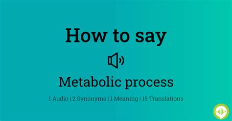 Metabolically pronunciation. Things To Know About Metabolically pronunciation. 