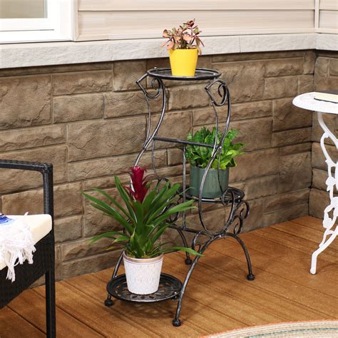Gracie Oaks Metal Weather Resistant Flower Pot Holder & Reviews