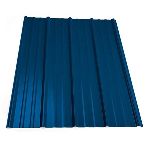 Metal Sales 3-ft x 20-ft Ribbed Ocean Blue Steel Roof Panel