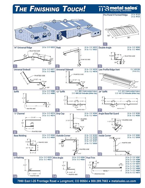 Metal Sales Trim Catalog