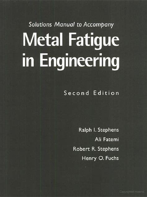 Metal fatigue in engineering solutions manual. - Kritische medien-wahrnehmung: grundlegung einer praktischen medien-ethik.