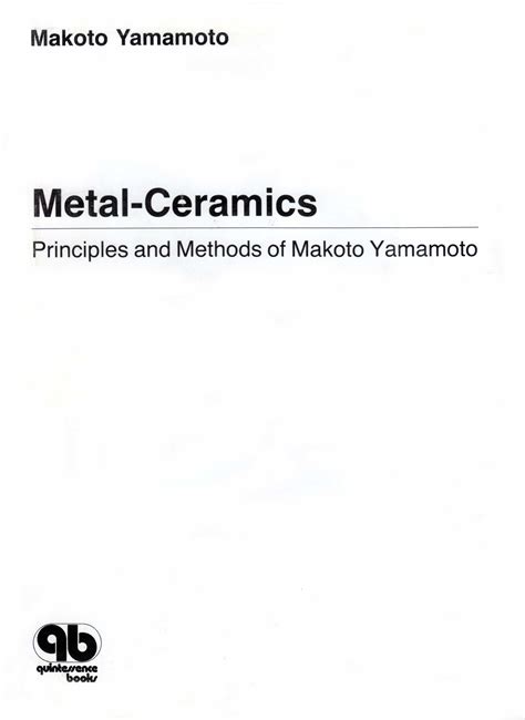 Download Metal Ceramics Principles And Methods Of Makoto Yamamoto By Makoto Yamamoto