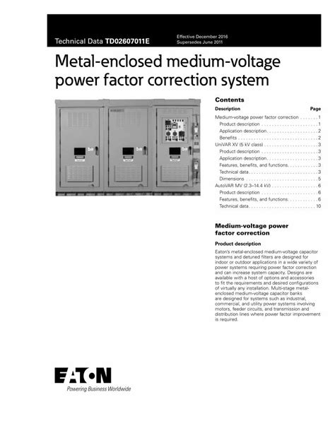 Metal-enclosed medium-voltage power factor correction system