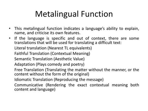 Metalingual function of language
