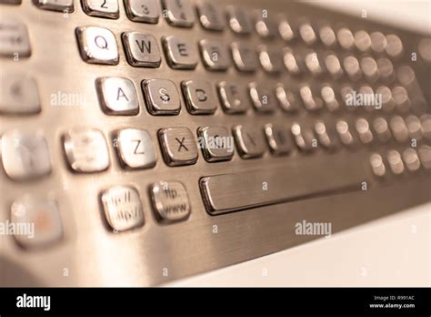 Metallic Keyboard with Letters and Numbers To Enter Information in a