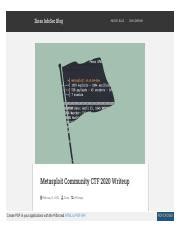 Metasploit ctf 2020 writeup.  Detailed flag information as well as links to ...