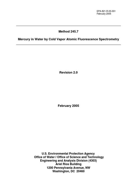 Method 245.7 Mercury in Water by Cold Vapor Atomic ... - US EPA