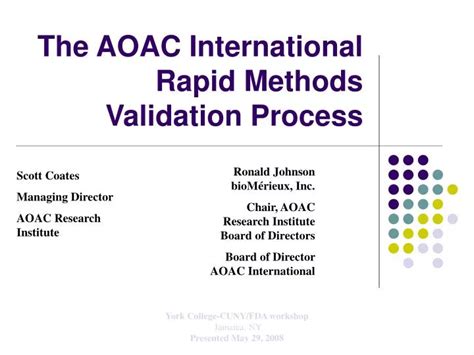 Method Validation Guide Aoac