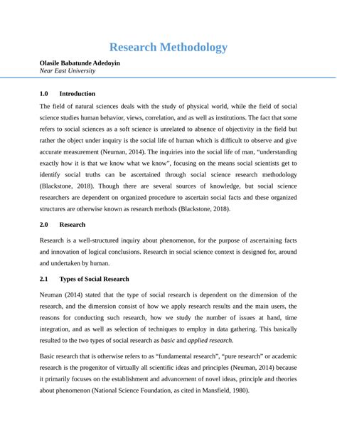 Method sample in research paper