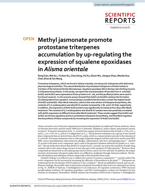 Methyl jasmonate promote protostane triterpenes accumulation