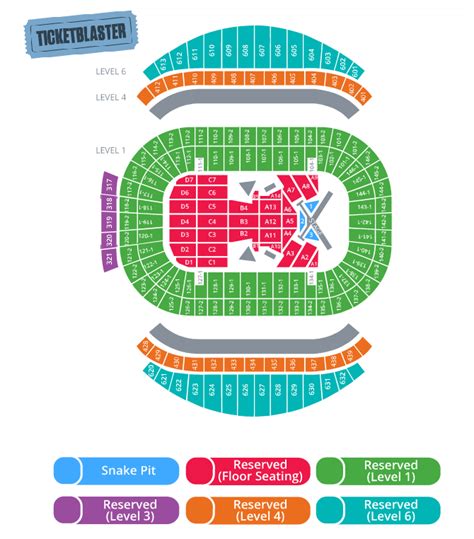Row & Seat Numbers. Rows in Section 227B are labeled