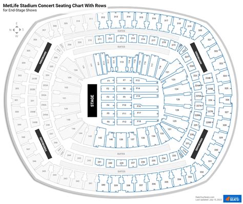 Seating Plan for MetLife Stadium, The most detailed interactive MetLife Stadium seating chart available online. Includes Row & Seat Numbers, Best sections, seat views and real fan reviews.