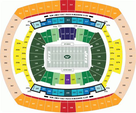 Mezzanine Level: Sections 212-225 and 236-