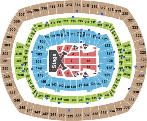 Metlife stadium capacity concert. Full MetLife Stadium Seating Guide. Row & Seat Numbers. Rows in Section 124 are labeled 1-48. An entrance to this section is located at Row 35. Rows 1-2 have 20 seats labeled 1-20. Rows 3-13 have 22 seats labeled 1-22. Rows 14-15 have 25 seats labeled 1-25. Rows 16-18 have 26 seats labeled 1-26. 