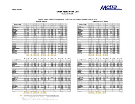 Metra northline schedule. Download printable schedule . Service Alerts. Want to receive real time alerts? Sign up for My Metra. Crowding Potential. ... Receive Metra’s customer newsletter and other Metra news. Submit. Webpage Translation ©2021 Commuter Rail Division of the Regional Transportation Authority. Accessibility; 