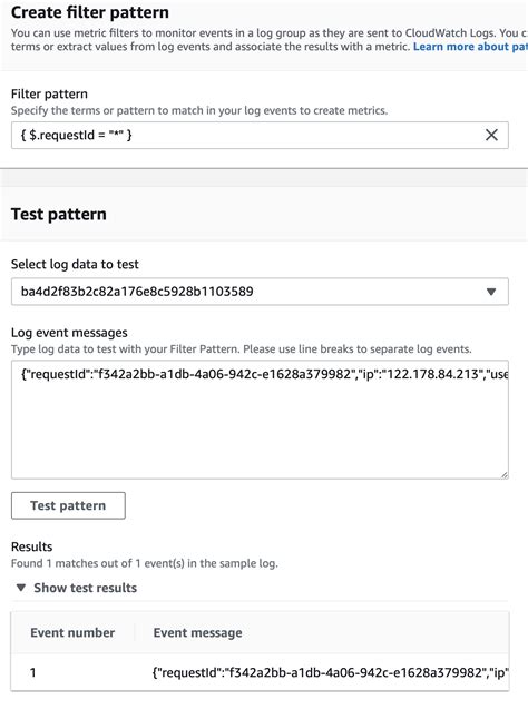 Metricfilter filter pattern.  Dec 31, 2024 · To achieve both pattern matching and excl...