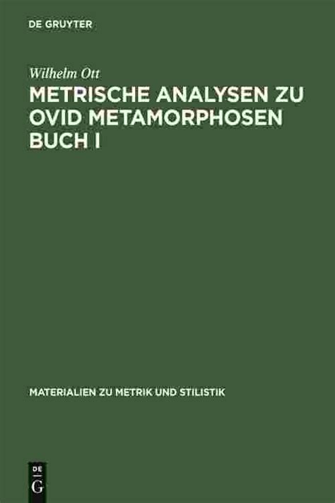 Metrische analysen zu ovid, metamorphosen buch 1. - Stihl fs 40 reparaturanleitung download herunterladen.
